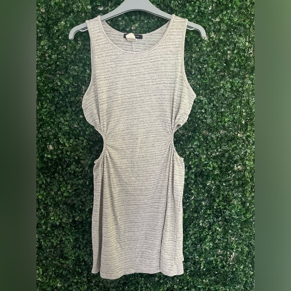 Heather Grey Side Cut Out Dress Caution to the Wind size Medium
